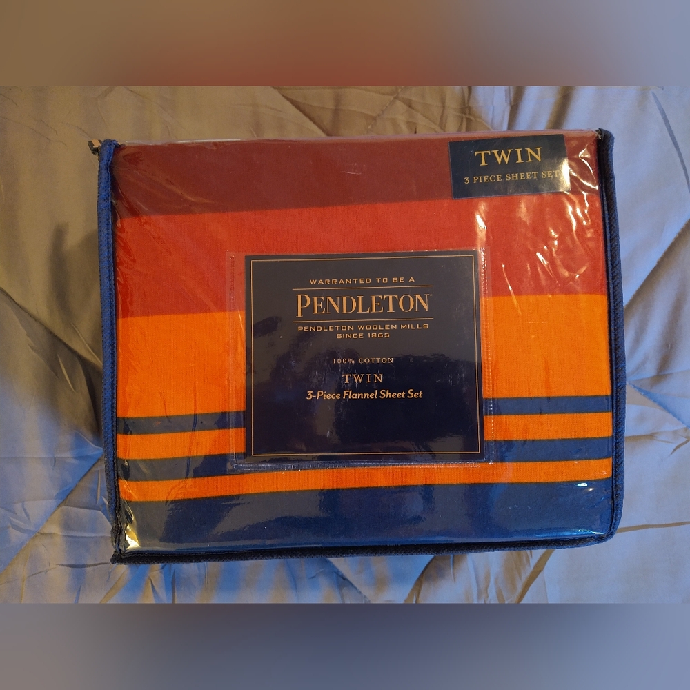 Pendleton Grand Canyon Twin 3 Piece Flannel Sheet set 100% Cotton